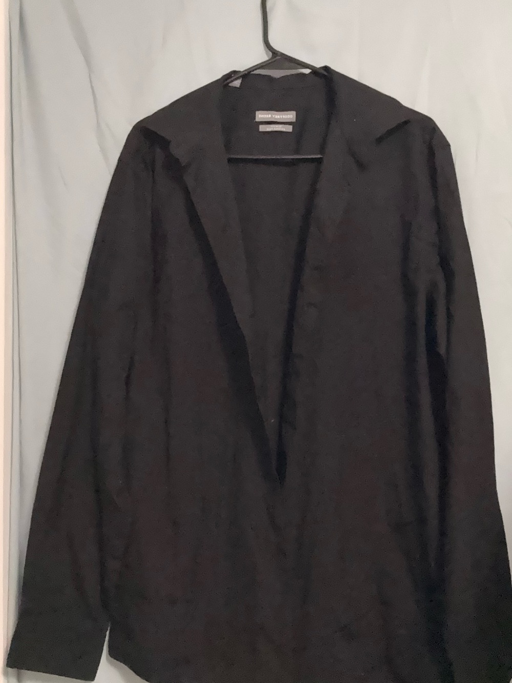 Geoffrey Beene Men's Black Long Sleeve Button Down Dress Shirt Size L